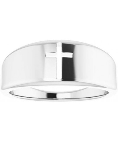 Pierced Cross Crucifix Ring Band (Width - 8mm) 925 Sterling Silver $53.82 Rings