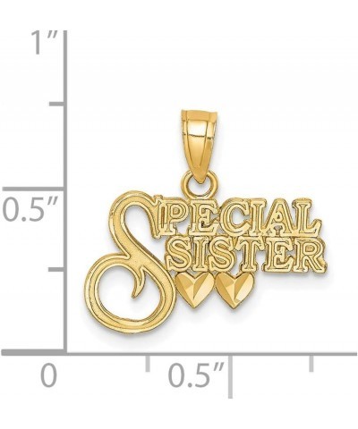 Solid 14k Yellow Gold Diamond-Cut Special Sister Pendant Charm $65.25 Pendants