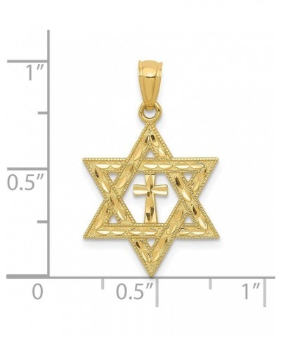 14k Yellow Gold Star of David Cross Pendant for Women (L- 26 mm W- 16 mm) $79.18 Pendants