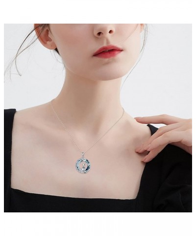 Cat Necklace for Women Sterling Silver Crystal Celtic Moon Pendant Irish Jewelry Family Gifts white 1 $14.27 Necklaces