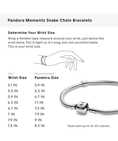 Moments Barrel Clasp Snake Chain Bracelet - Silver Bracelet for Women - Gift for Her - Sterling Silver - With Gift Box 8.3 In...